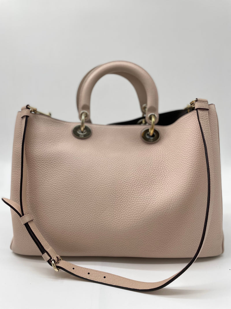 Leather Medium Diorissimo Tote Pink