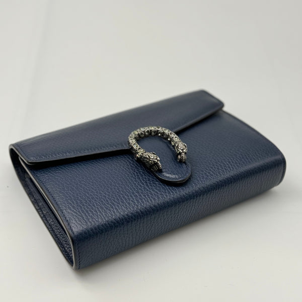 Gucci Navy Leather Dionysus Wallet On Chain (WOC)