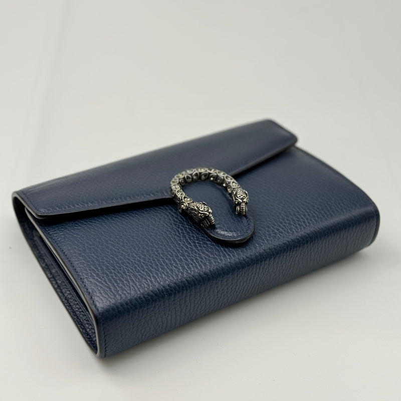 Gucci Navy Leather Dionysus Wallet On Chain (WOC)