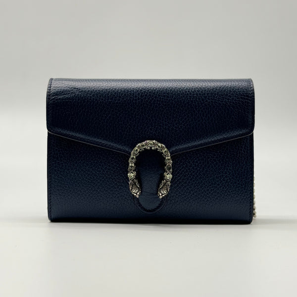 Gucci Navy Leather Dionysus Wallet On Chain (WOC)