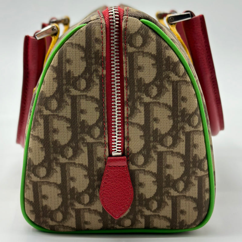 Christian Dior Brown Rasta Trotter Coated Canvas Boston Bag