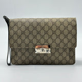 Gucci Padlock Briefcase GG Coated Canvas