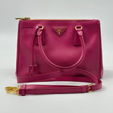 Prada Saffiano Medium Galleria Double Zip Tote Peonia