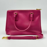 Prada Saffiano Medium Galleria Double Zip Tote Peonia