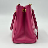 Prada Saffiano Medium Galleria Double Zip Tote Peonia