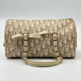 Christian Dior Cotton Monogram Trotter Romantique Boston Bag