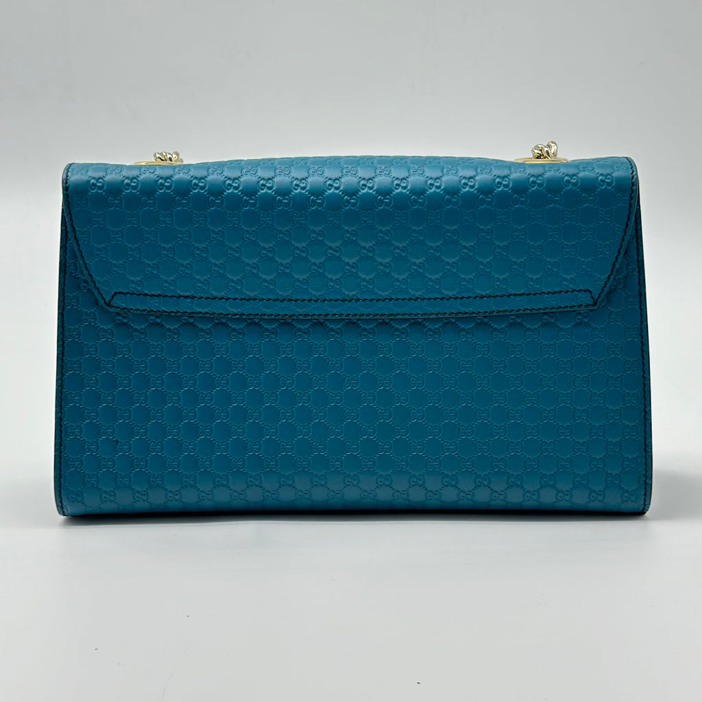 Gucci Emily Chain Flap Bag Microguccissima Leather Medium