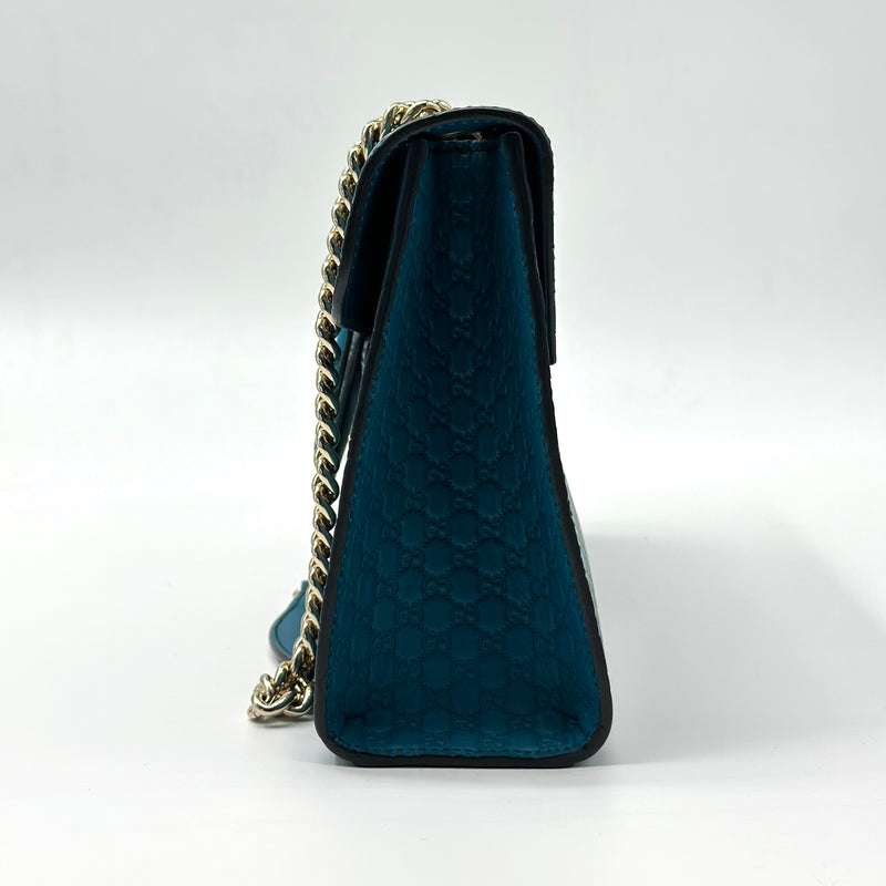 Gucci Emily Chain Flap Bag Microguccissima Leather Medium