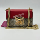 Gucci Padlock Shoulder Bag GG Coated Canvas and Leather Small