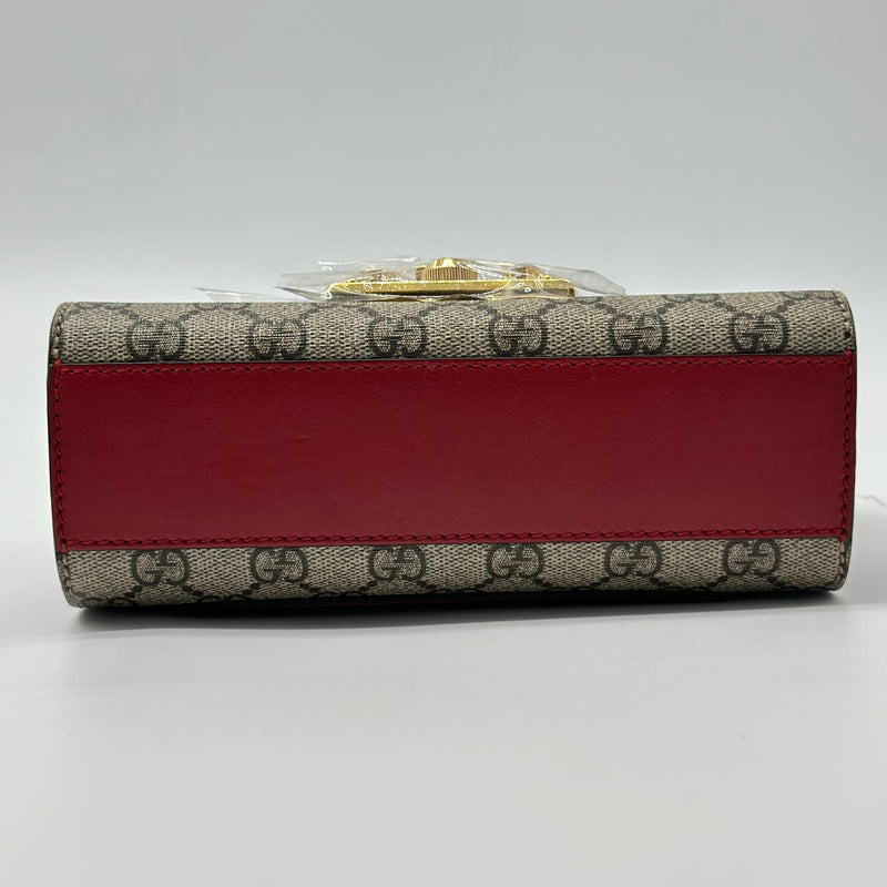 Gucci Padlock Shoulder Bag GG Coated Canvas and Leather Small