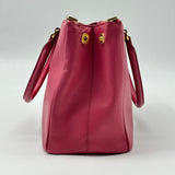 Prada Saffiano Medium Galleria Double Zip Tote Peonia