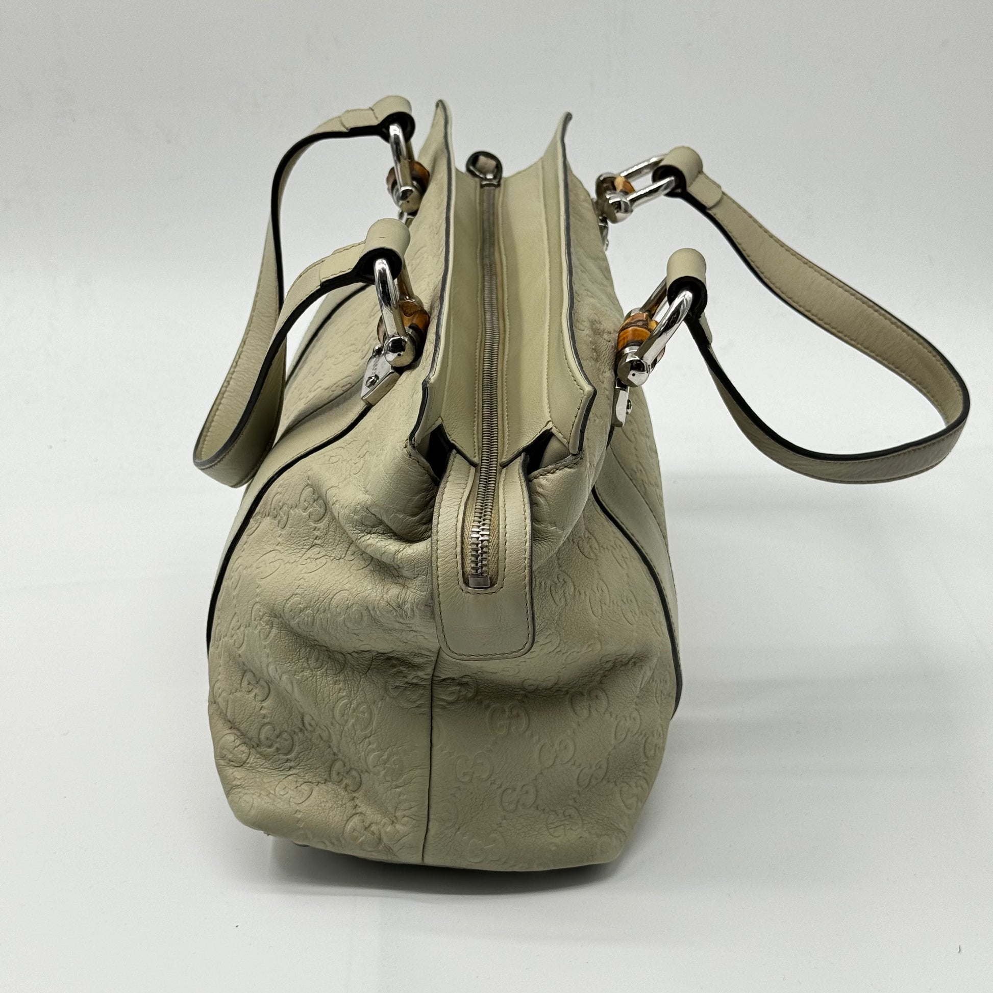 Gucci Guccissima Leather Bamboo Bar Tote