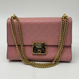 GUCCI Guccissima Signature Medium Padlock Shoulder Bag Rose Baby Candy