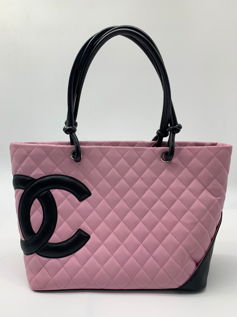 Cambon Tote Quilted Leather Large Pink