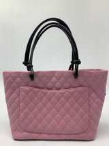 Cambon Tote Quilted Leather Large Pink