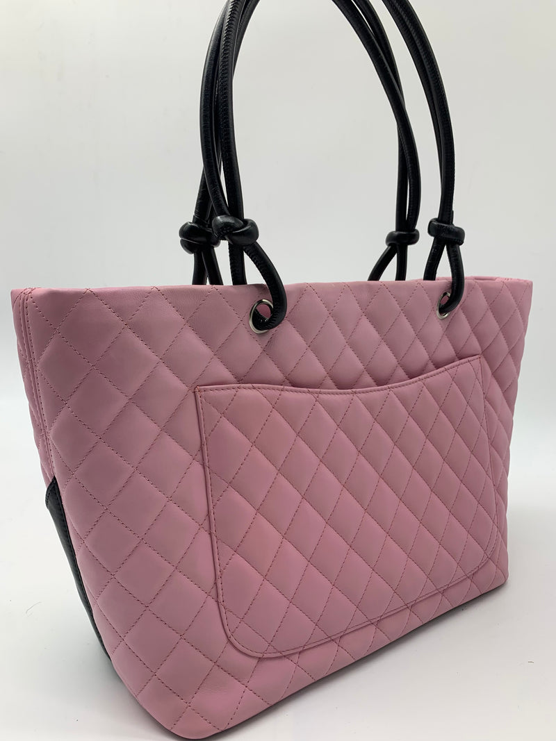 Cambon Tote Quilted Leather Large Pink