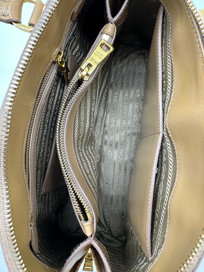 Prada Open Promenade Bag Vernice Saffiano Leather Medium