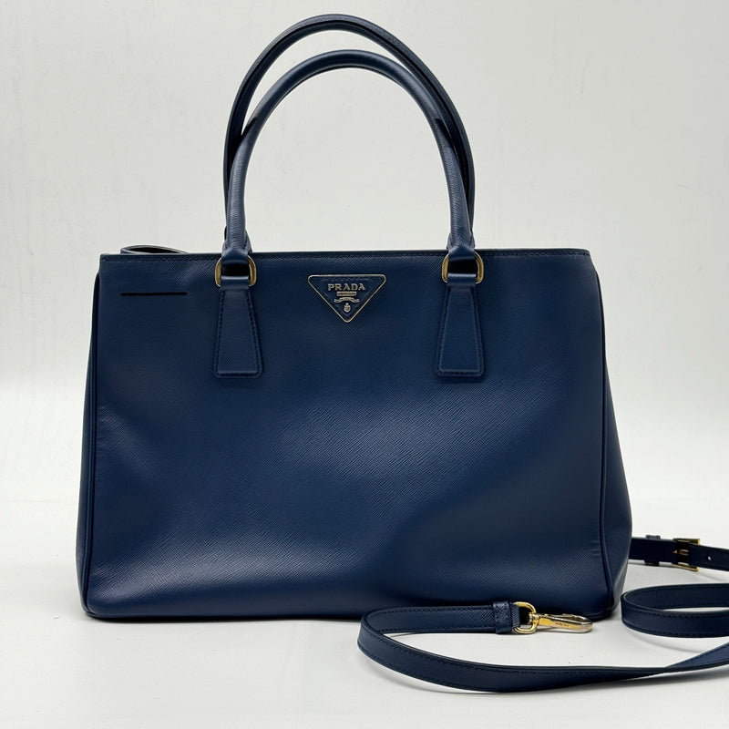 Prada Double Zip Lux Tote Saffiano Leather Medium