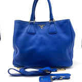 Prada Blue Vitello Diano Top Handle Bag