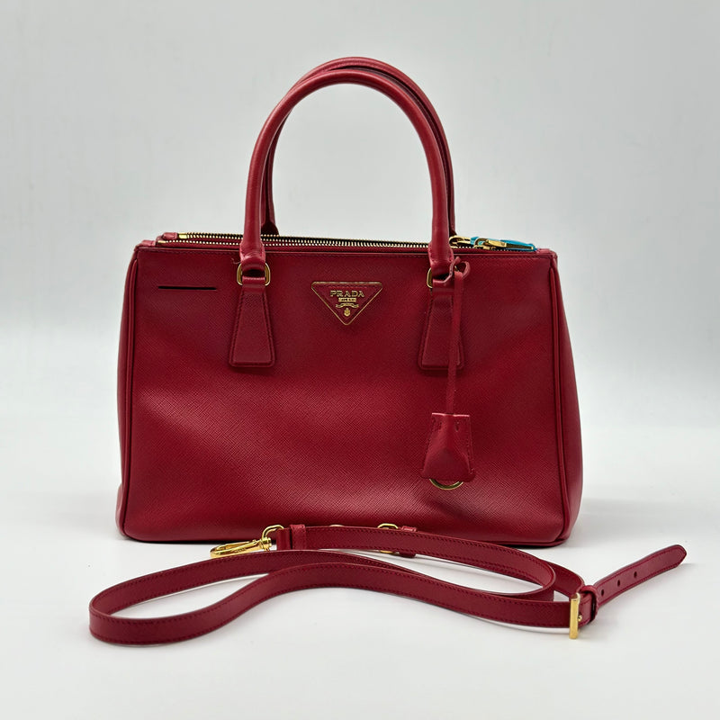 Prada Galleria Double Zip Tote Saffiano Leather Medium