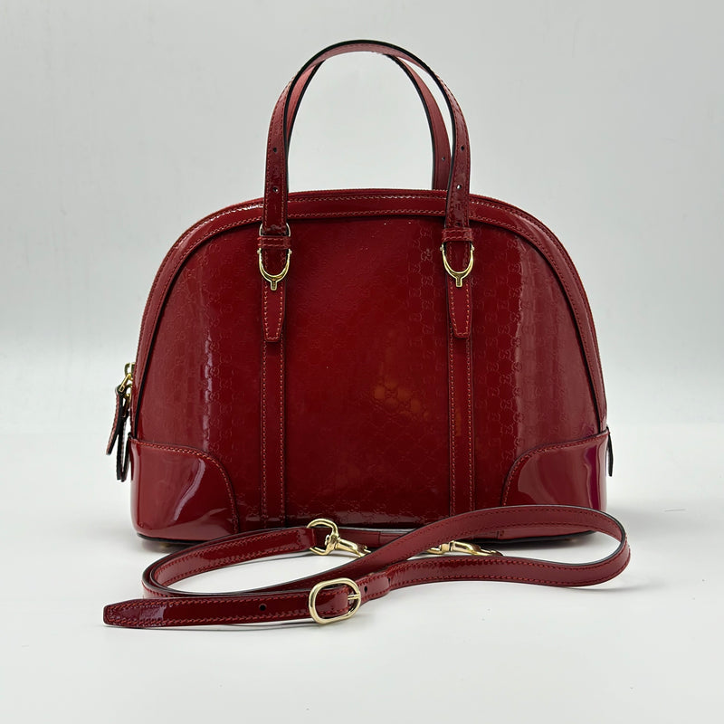 Gucci Nice Top Handle Bag Microguccissima Patent Large