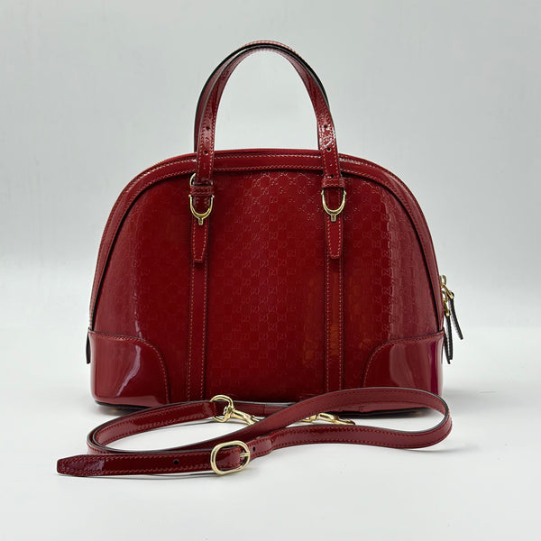 Gucci Nice Top Handle Bag Microguccissima Patent Large