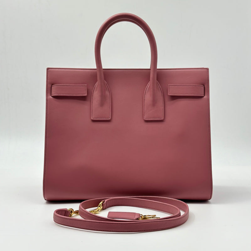 SAINT LAURENT Calfskin Small Sac De Jour Dark Rose