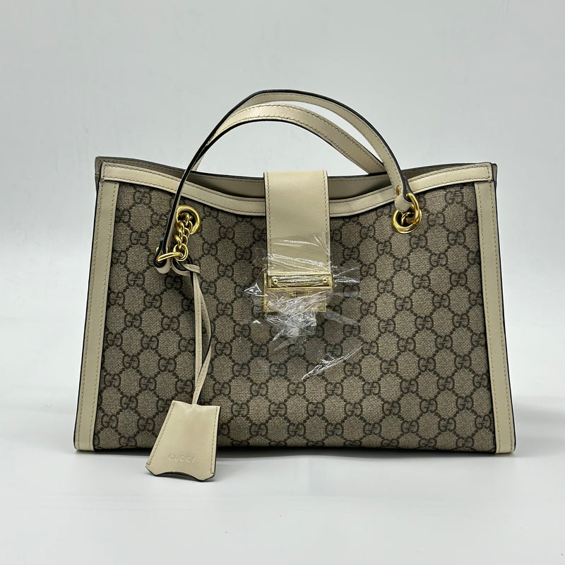 Gucci Padlock Chain Tote GG Coated Canvas Medium