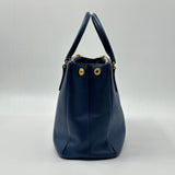 Prada Blue Saffiano Lux Leather Medium Double Zip Tote