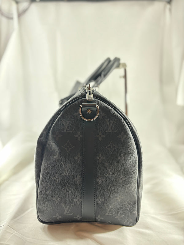 Keepall Bandouliere Bag Monogram Eclipse Canvas 45