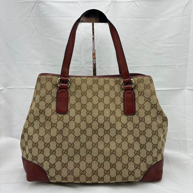 Monogram Web Medium Dressage Tote Red