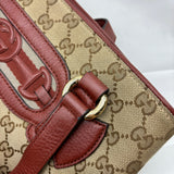 Monogram Web Medium Dressage Tote Red