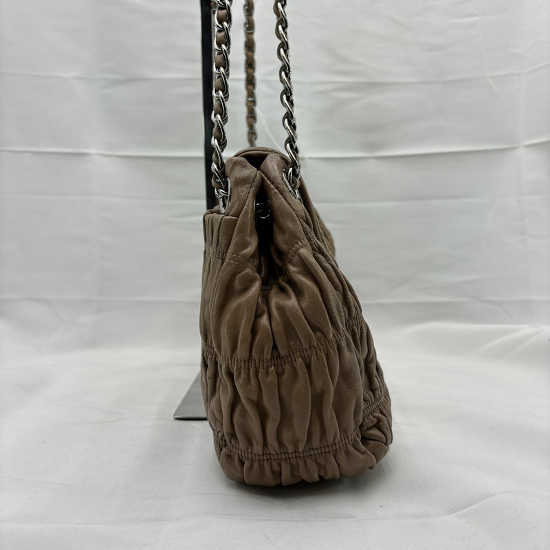 Nappa Gaufre Flap Shoulder Bag