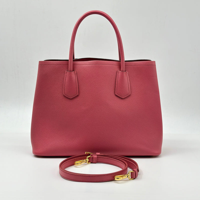 Prada Medium Saffiano Cuir Double Bag Pink