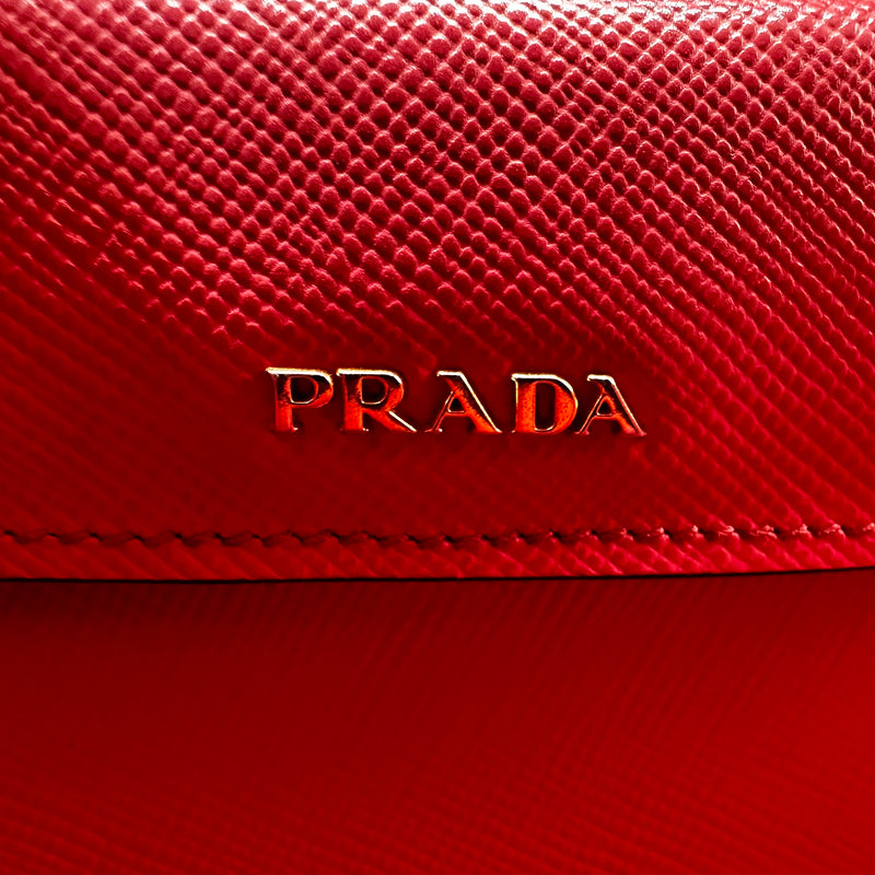 Prada Medium Saffiano Cuir Double Bag Pink