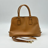 Prada Brown Saffiano Lux Promenade Handbag