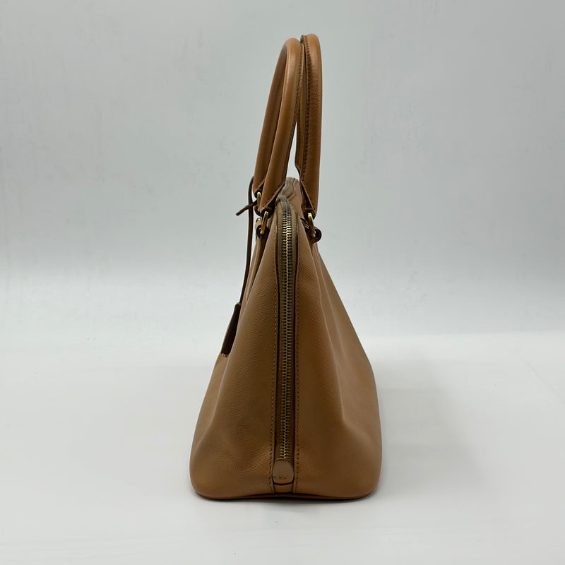 Prada Brown Saffiano Lux Promenade Handbag