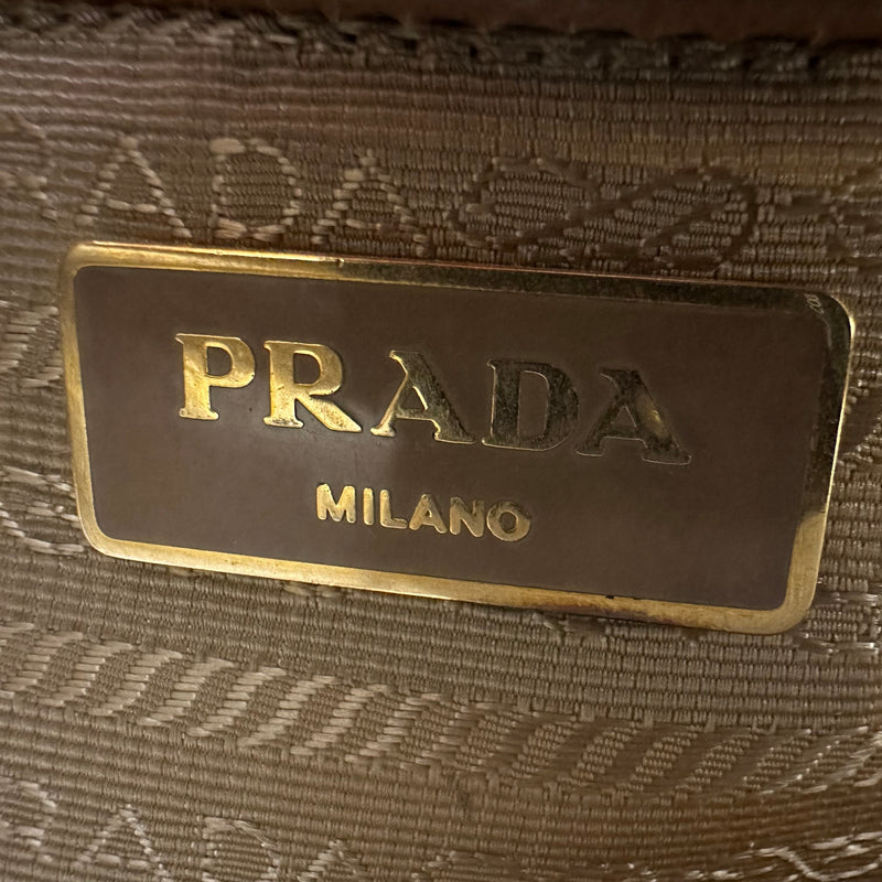 Prada Brown Saffiano Lux Promenade Handbag