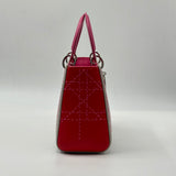 Lady Dior Handbag Medium Pink Outer Stitches