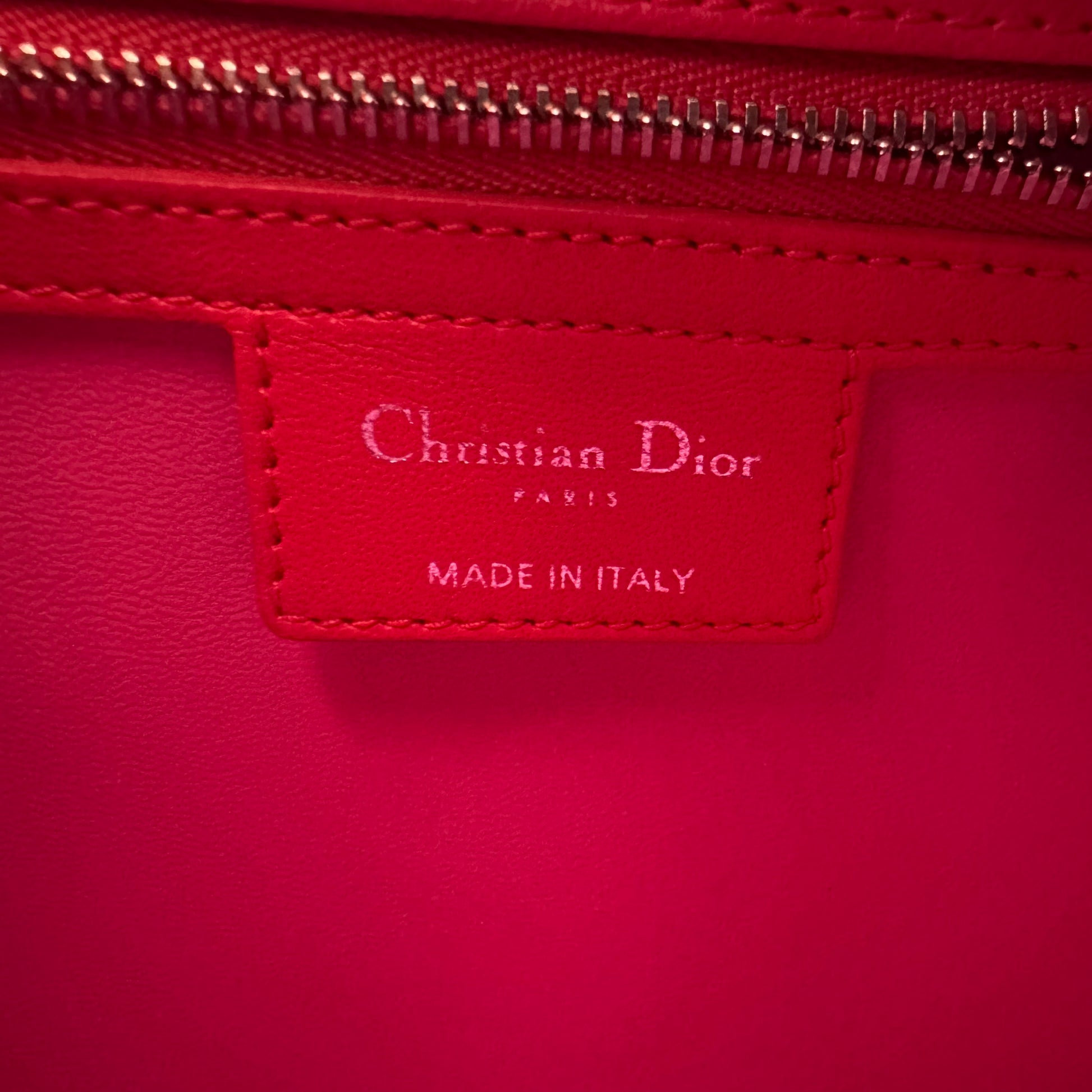 Lady Dior Handbag Medium Pink Outer Stitches