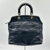 Christian Dior Granville Satchel Cannage Quilt Leather Medium