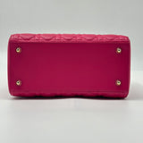 Lambskin Cannage Medium Lady Dior Fuchsia