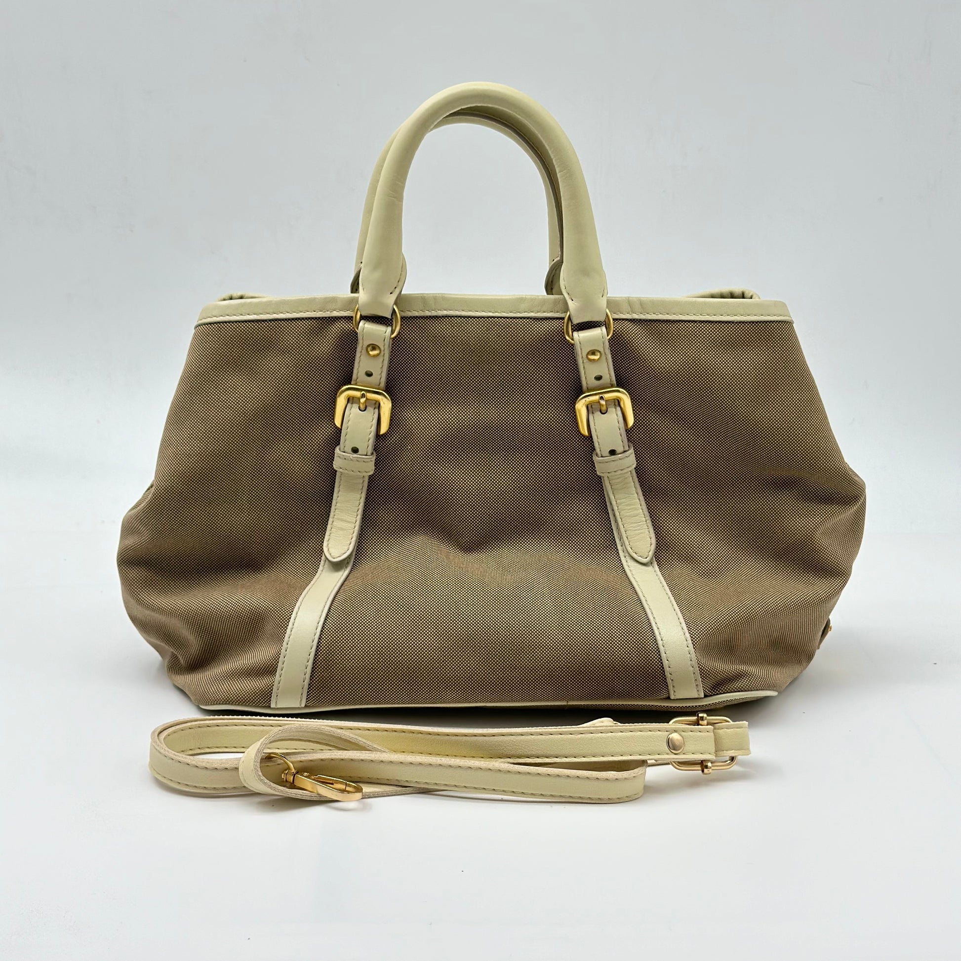 PRADA Jacquard Logo Tote Corda Talco