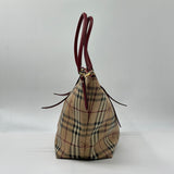 BURBERRY  Haymarket Check Small Salisbury Tote Military Red