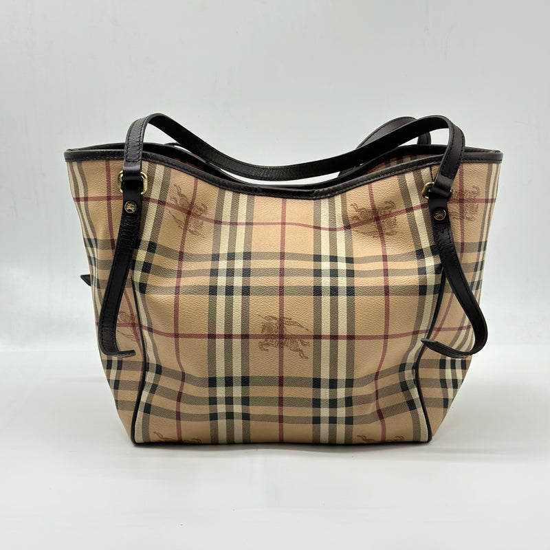 Burberry Canterbury Tote Haymarket Coated Canvas Small