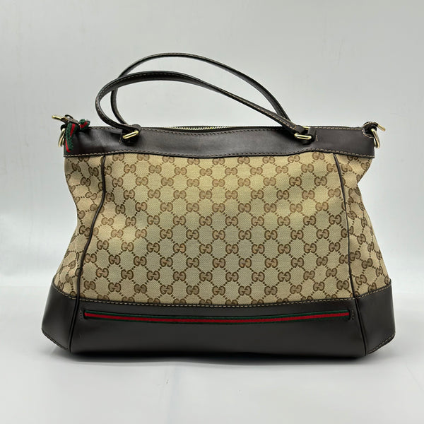 GUCCI Monogram Web Mayfair Top Handle