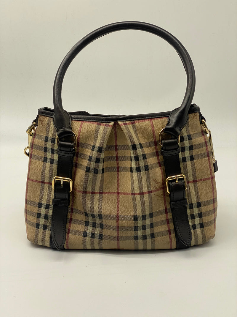 Burberry Northfield Large Haymarket Coated Canvas Convertible Tote