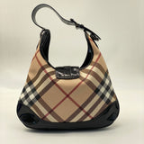 Burberry Brooke Hobo Nova Check Coated Canvas and Patent Large