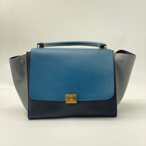 CELINE Celine Tri Color Leather Medium Trapeze Bag