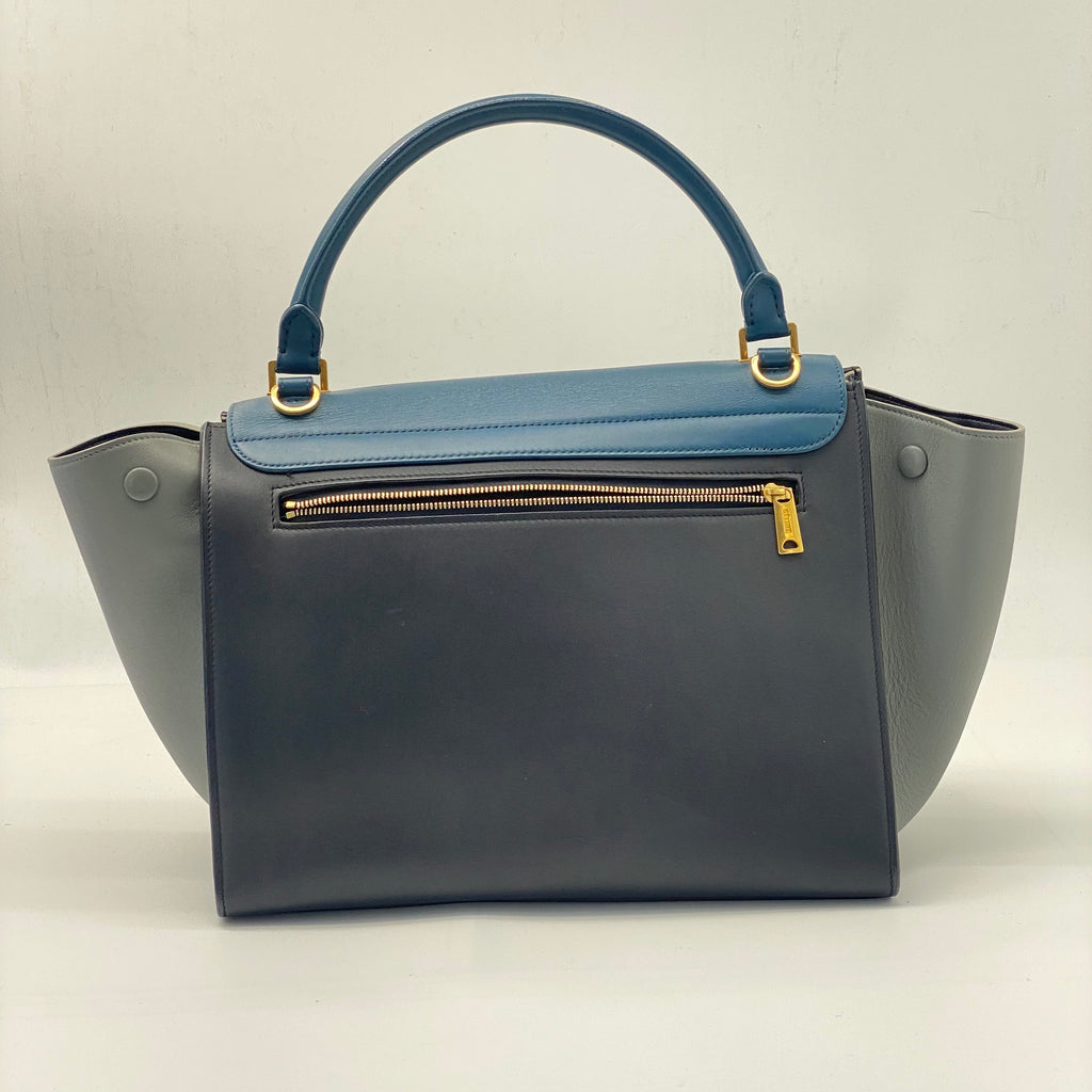 CELINE Celine Tri Color Leather Medium Trapeze Bag